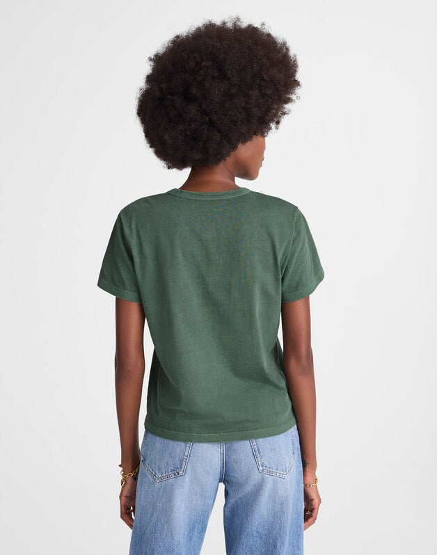 The Perfect Crewneck Tee in Allday Jersey BOTANICAL GREEN