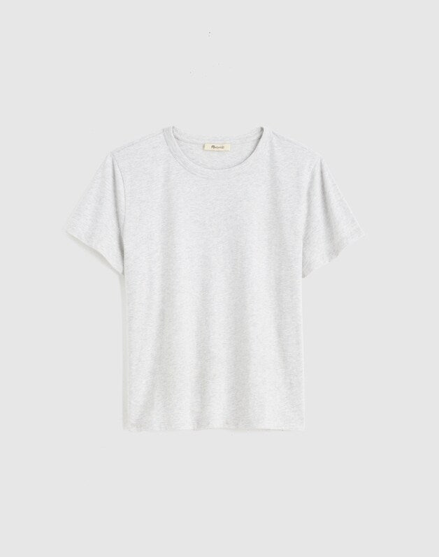 The Perfect Crewneck Tee in Allday Jersey HTHR SLATE