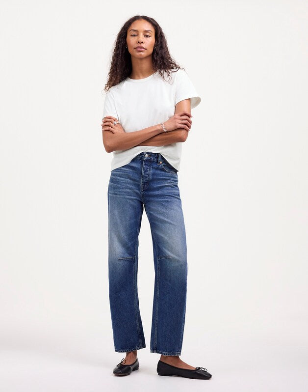 The Perfect Crewneck Tee in Allday Jersey EYELET WHITE