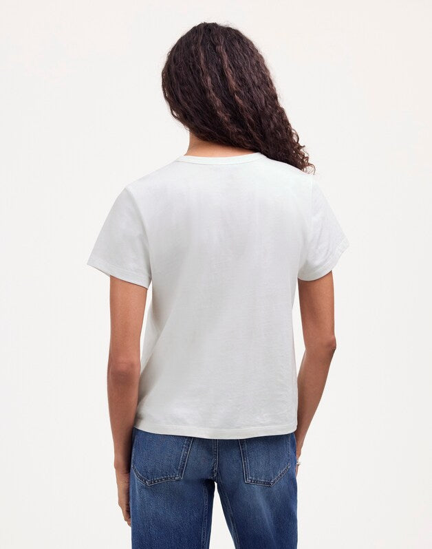 The Perfect Crewneck Tee in Allday Jersey EYELET WHITE
