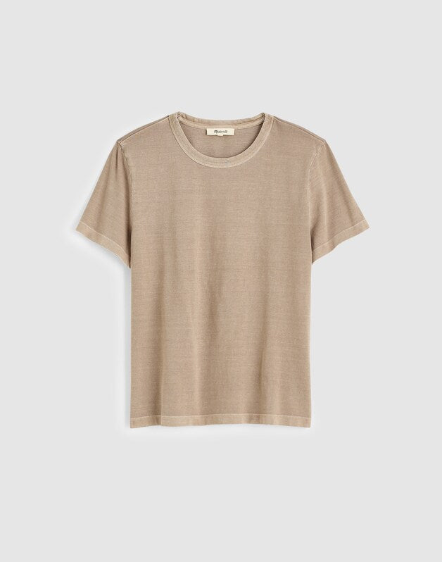The Perfect Crewneck Tee in Allday Jersey WET STONE