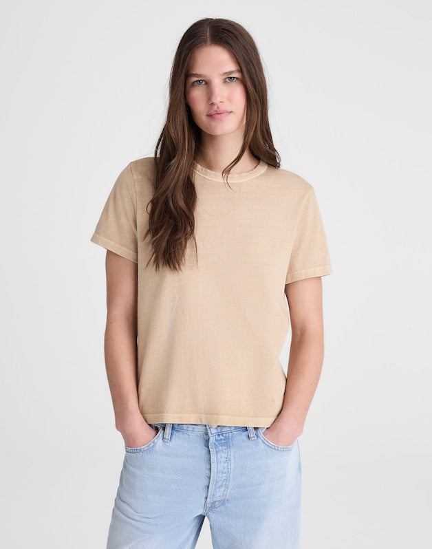 The Perfect Crewneck Tee in Allday Jersey STUDIO BEIGE