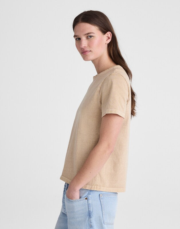 The Perfect Crewneck Tee in Allday Jersey STUDIO BEIGE