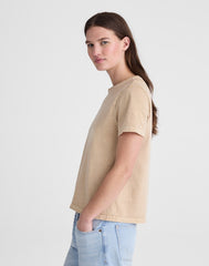 The Perfect Crewneck Tee in Allday Jersey STUDIO BEIGE