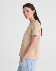 The Perfect Crewneck Tee in Allday Jersey STUDIO BEIGE
