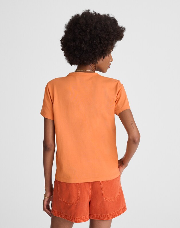 The Perfect Crewneck Tee in Allday Jersey APRICOT
