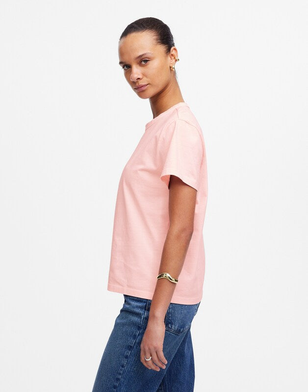The Perfect Crewneck Tee in Allday Jersey PALEST BLOSSOM