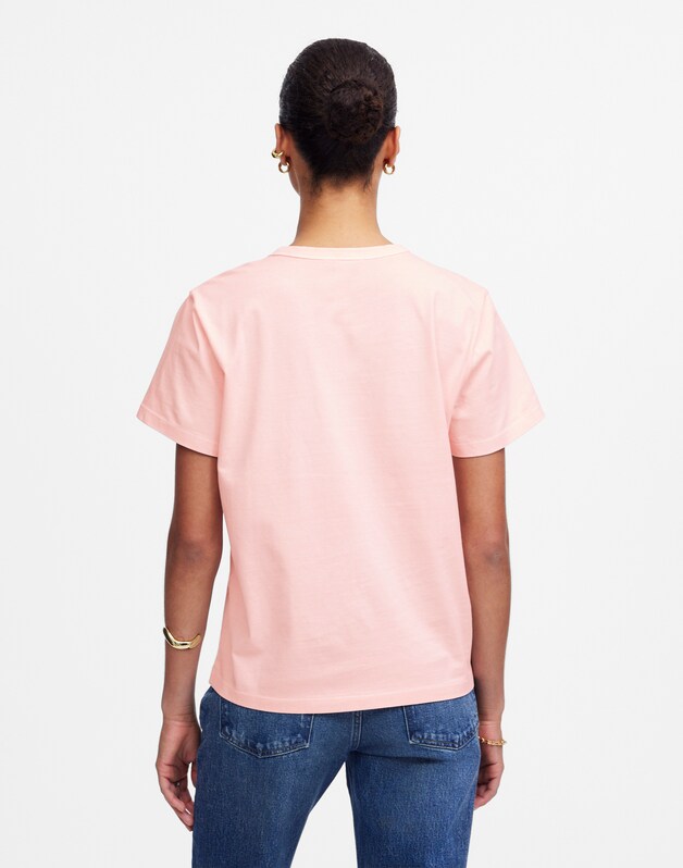 The Perfect Crewneck Tee in Allday Jersey PALEST BLOSSOM