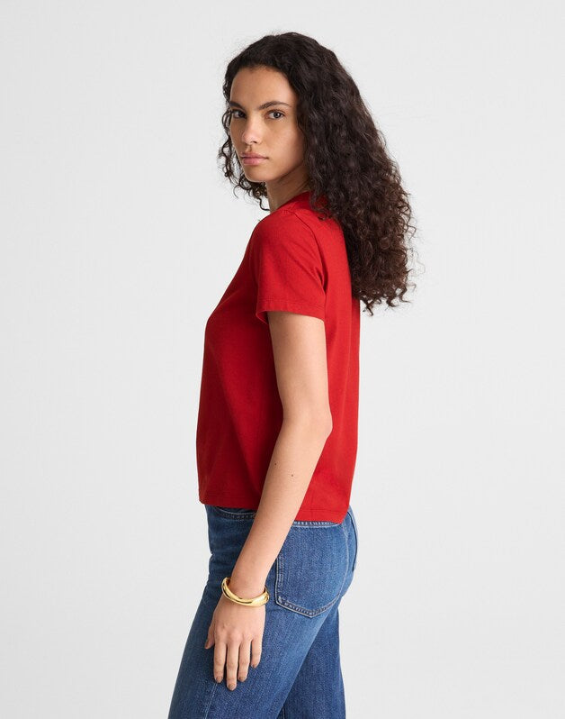 The Perfect Crewneck Tee in Allday Jersey RUBY