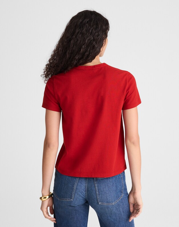The Perfect Crewneck Tee in Allday Jersey RUBY