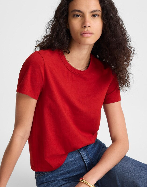 The Perfect Crewneck Tee in Allday Jersey RUBY