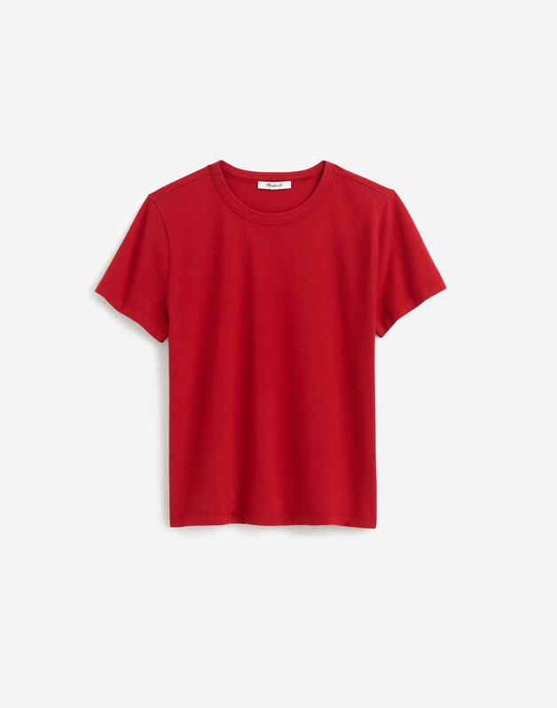 The Perfect Crewneck Tee in Allday Jersey CRIMSON