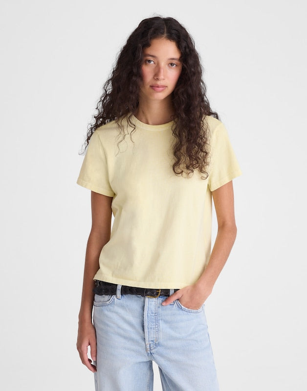 The Perfect Crewneck Tee in Allday Jersey CANDLELIGHT