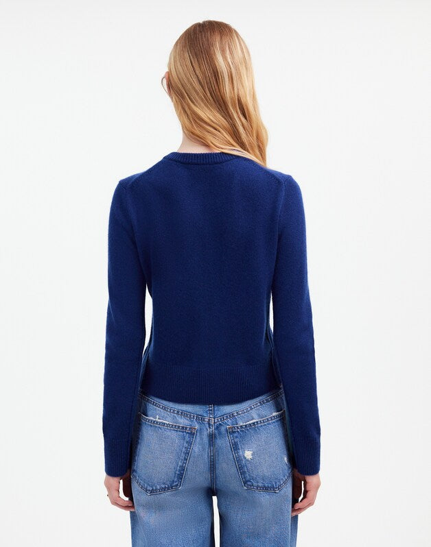 Cashmere Button-Front Cardigan Sweater BRIGHT COBALT
