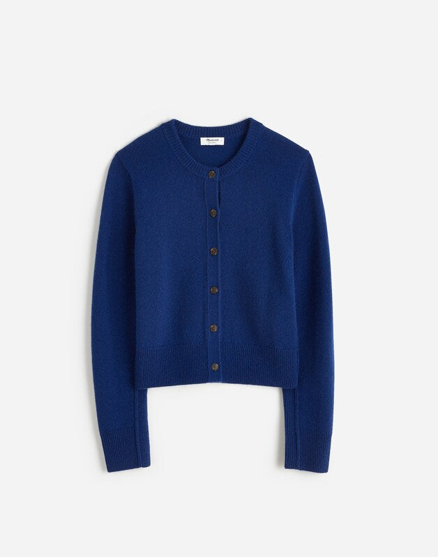 Cashmere Button-Front Cardigan Sweater BRIGHT COBALT