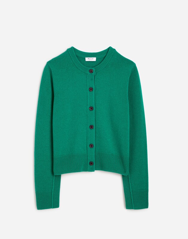 Cashmere Button-Front Cardigan Sweater VERDANT GREEN