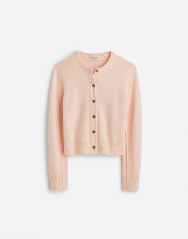 Cashmere Button-Front Cardigan Sweater HEATHER PALE PINK