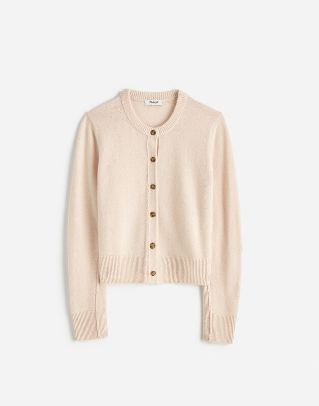 Cashmere Button-Front Cardigan Sweater HTHR OAT