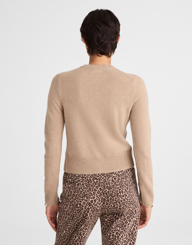 Cashmere Button-Front Cardigan Sweater UMBER