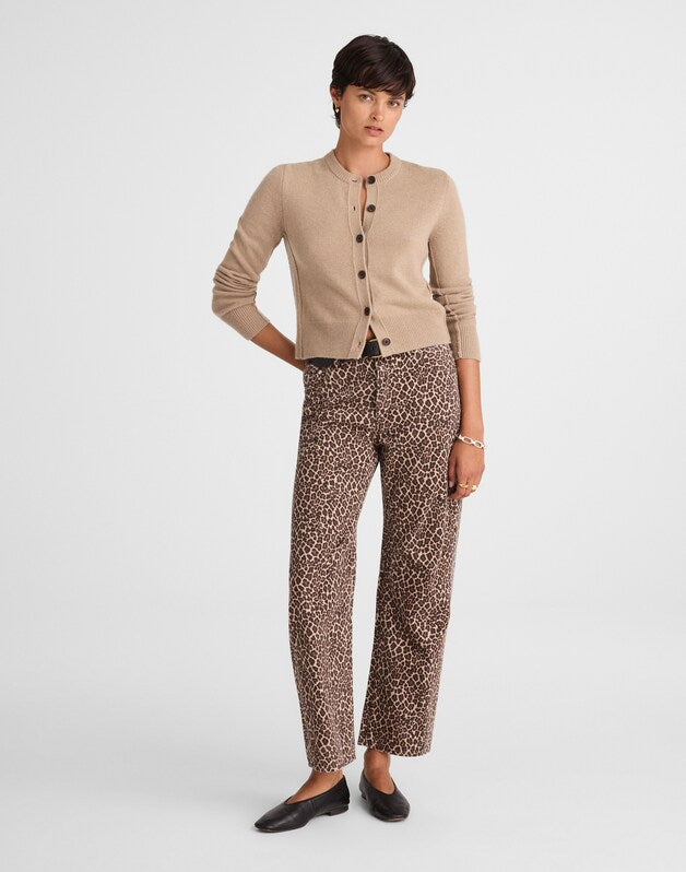 Cashmere Button-Front Cardigan Sweater UMBER