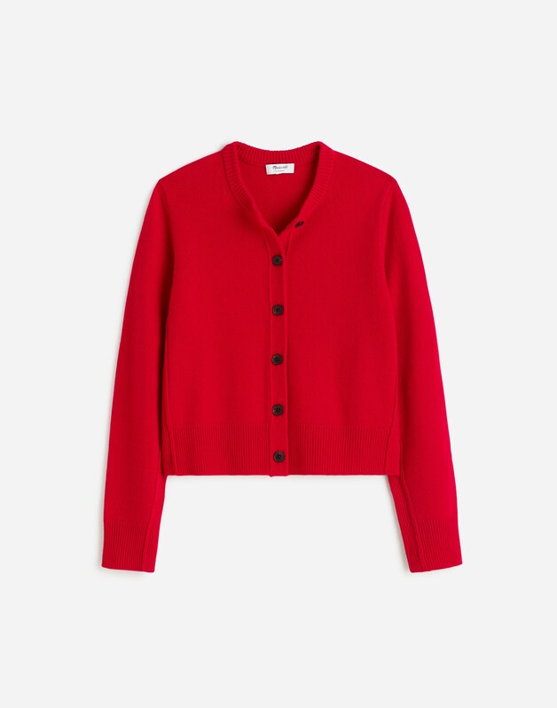 Cashmere Button-Front Cardigan Sweater BRIGHT CHERRY