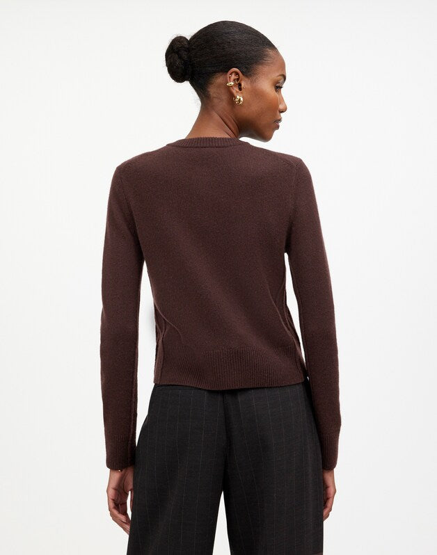 Cashmere Button-Front Cardigan Sweater MOLASSES