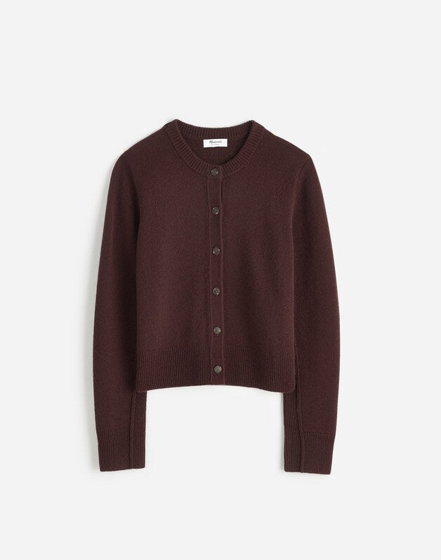 Cashmere Button-Front Cardigan Sweater MOLASSES