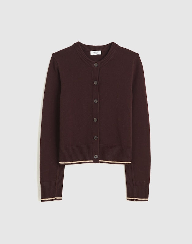 Cashmere Button-Front Cardigan Sweater MOLASSES COMBO