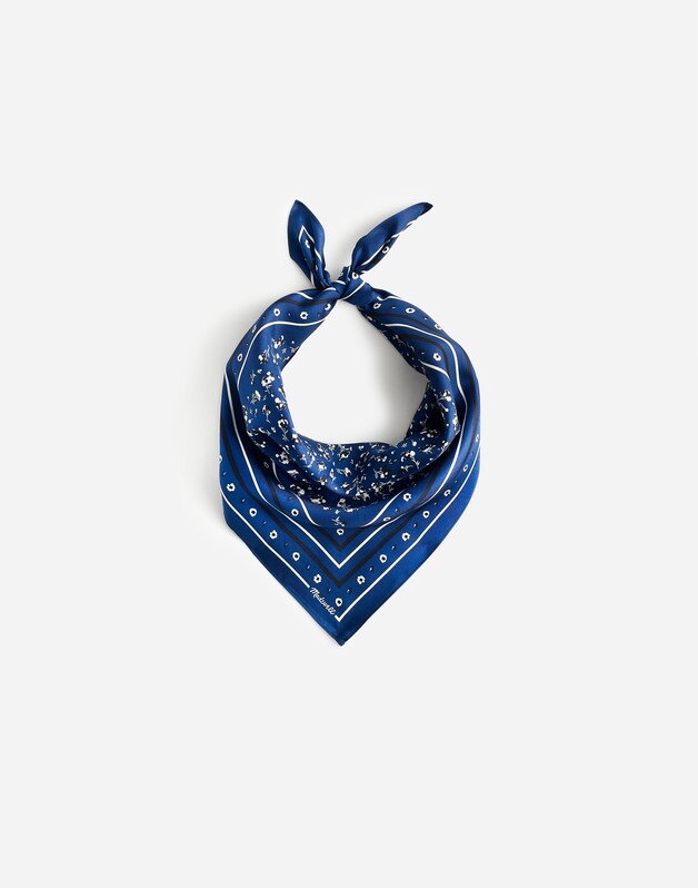 Small Silk Bandana DEEP COBALT