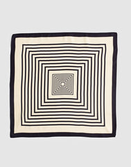 Small Silk Bandana GEOMETRIC SQ SCARF VANILLA