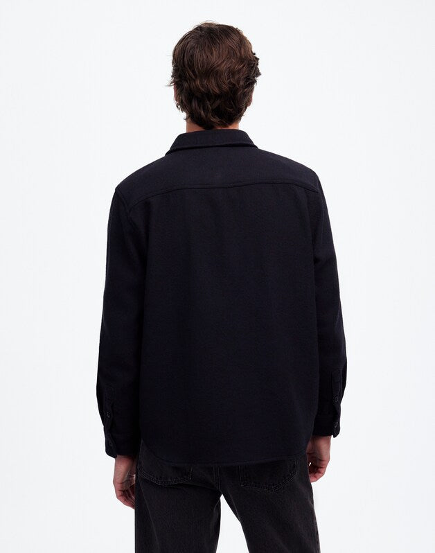 Brushed Easy Shirt-Jacket in Italian Fabric TRUE BLACK