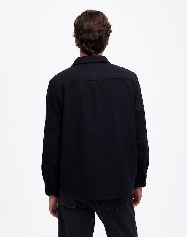 Brushed Easy Shirt-Jacket in Italian Fabric TRUE BLACK