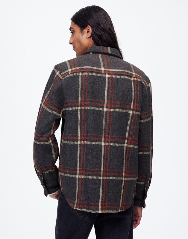 Brushed Easy Shirt-Jacket in Italian Fabric COOL OBSIDIAN HEATHER