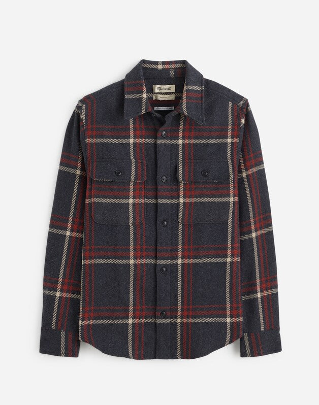 Brushed Easy Shirt-Jacket in Italian Fabric COOL OBSIDIAN HEATHER