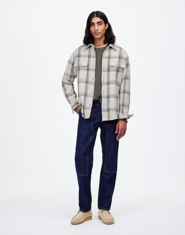 Brushed Easy Shirt-Jacket in Italian Fabric BLEACHED CANVAS HEATHER