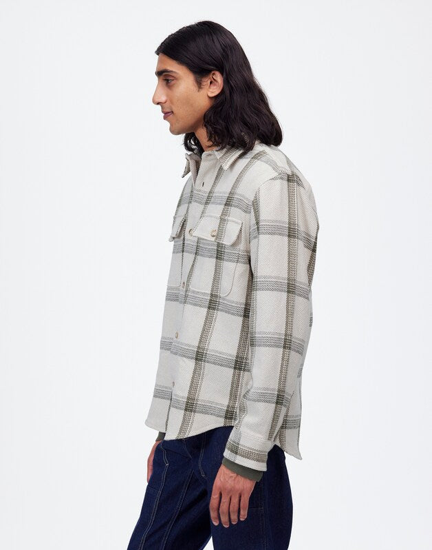 Brushed Easy Shirt-Jacket in Italian Fabric BLEACHED CANVAS HEATHER