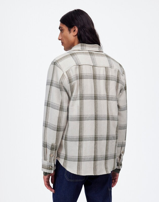Brushed Easy Shirt-Jacket in Italian Fabric BLEACHED CANVAS HEATHER