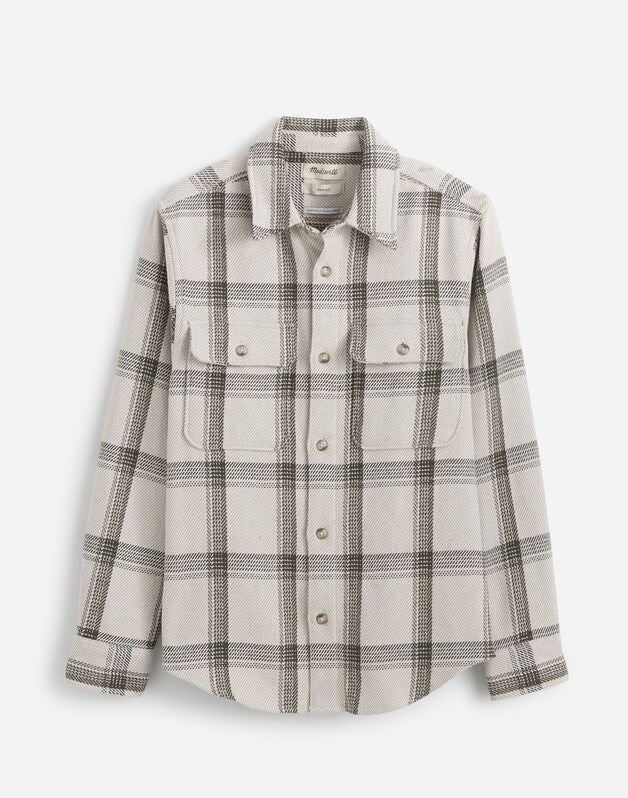 Brushed Easy Shirt-Jacket in Italian Fabric BLEACHED CANVAS HEATHER