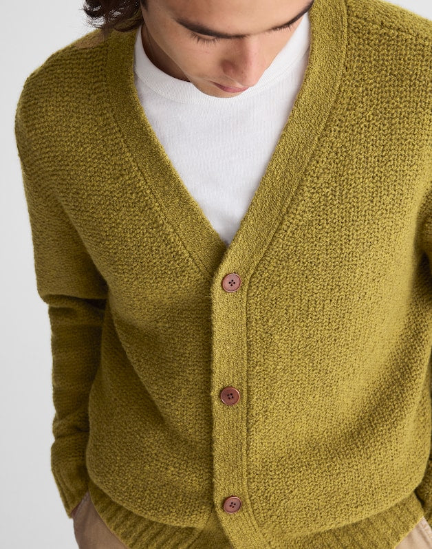 Boucl&eacute; Cardigan GREEN OCHRE