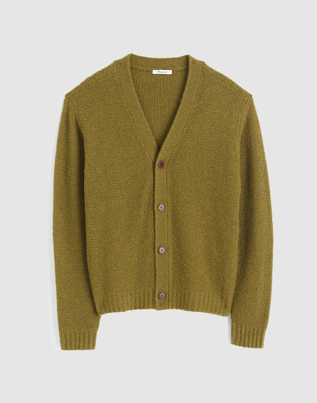 Boucl&eacute; Cardigan GREEN OCHRE