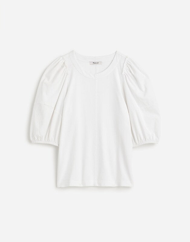 Puff-Sleeve Tee EYELET WHITE