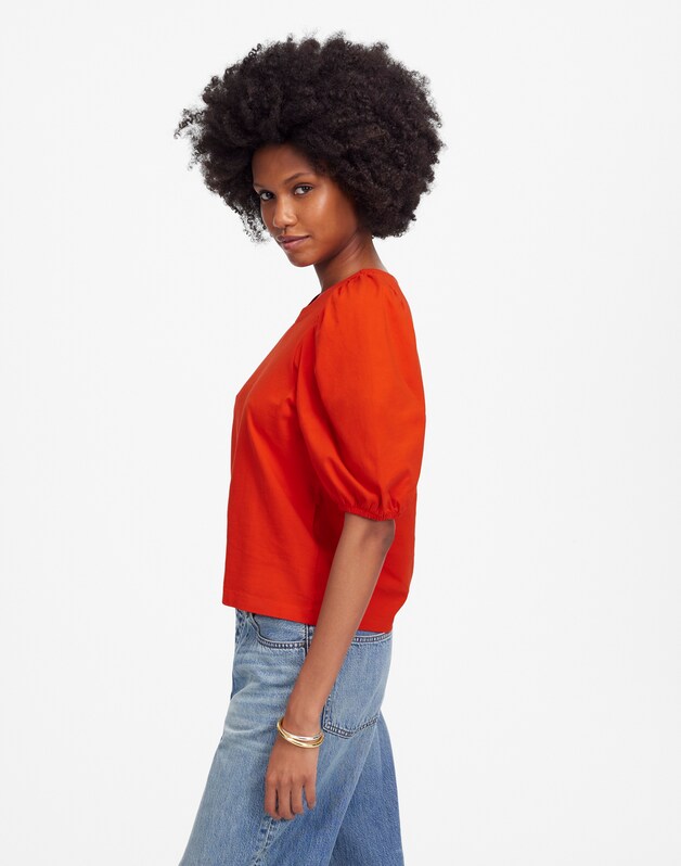 Puff-Sleeve Tee BRIGHT FLAME