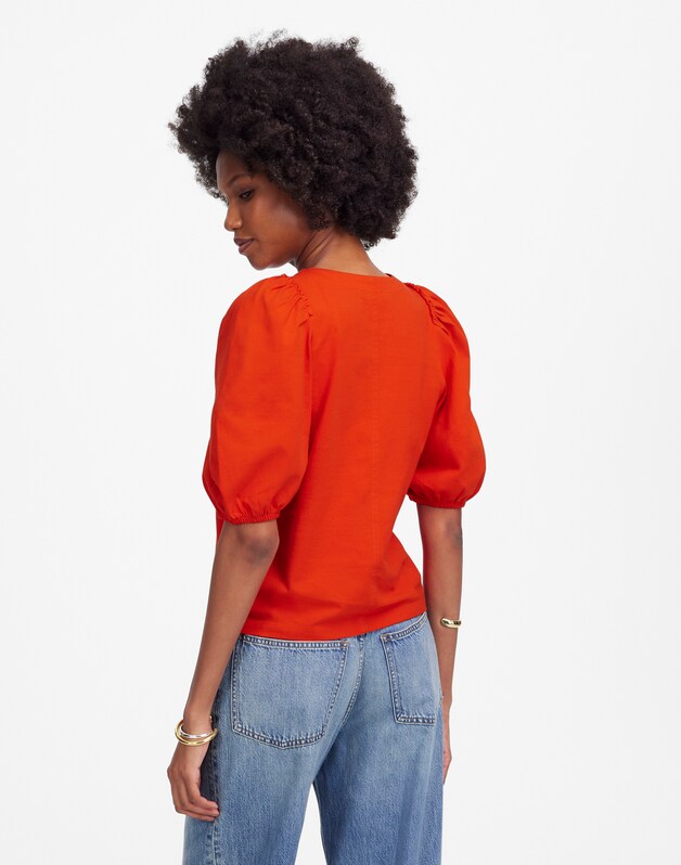 Puff-Sleeve Tee BRIGHT FLAME