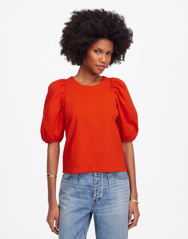 Puff-Sleeve Tee BRIGHT FLAME