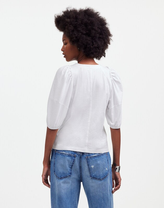 Puff-Sleeve Tee WHITE