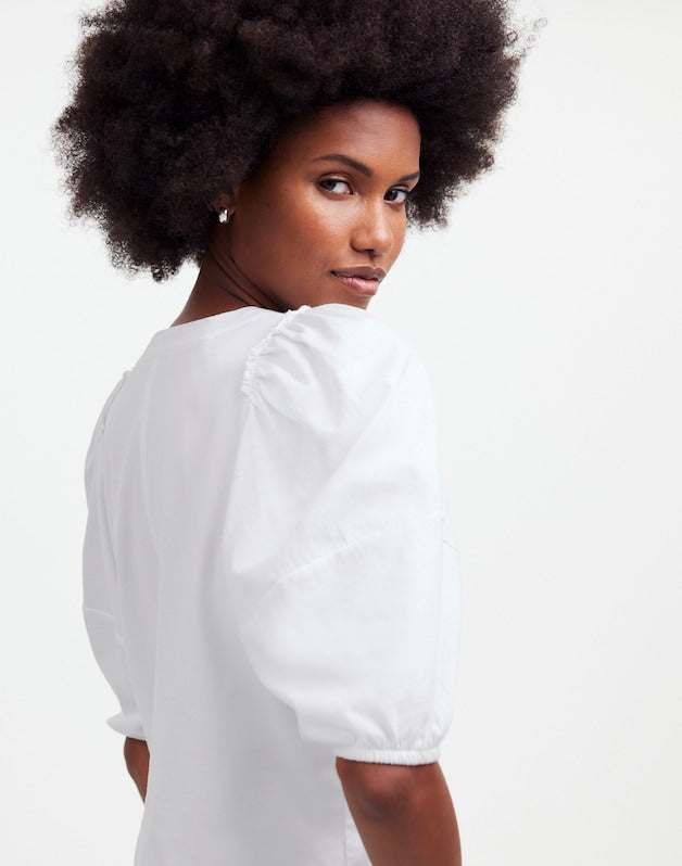 Puff-Sleeve Tee WHITE