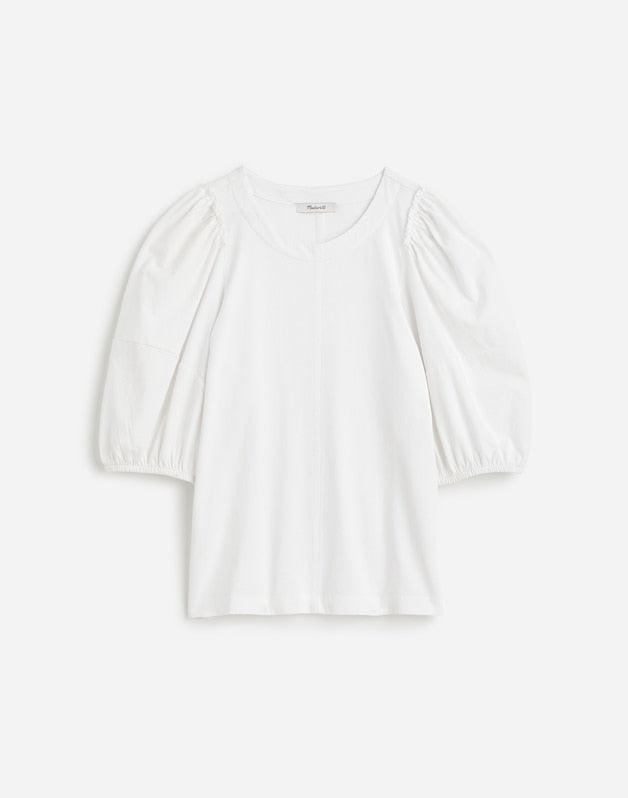 Puff-Sleeve Tee WHITE