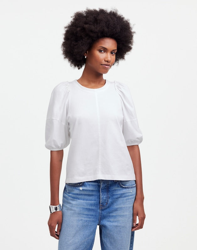 Puff-Sleeve Tee WHITE