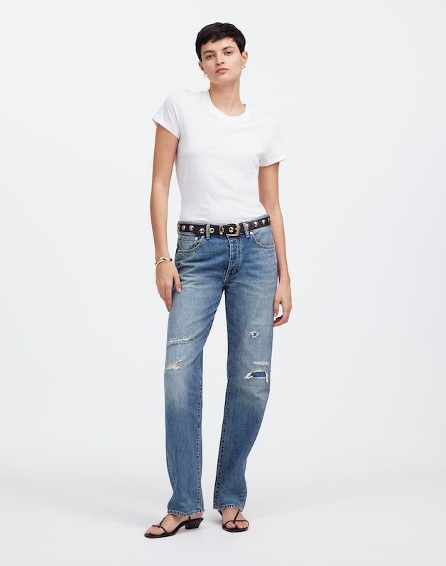 Madewell x Kaihara Denim Dean Easy Straight Jean in Greenburg Wash GREENBURGH WASH