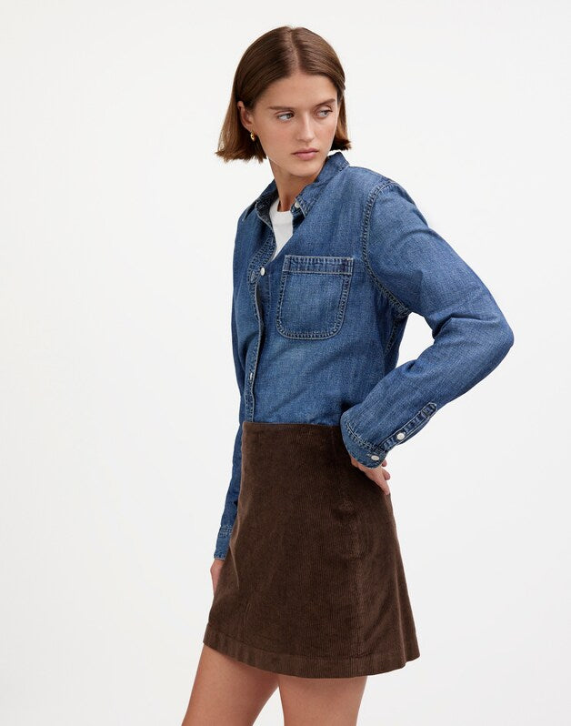 Corduroy Mini Skirt DARK CAROB